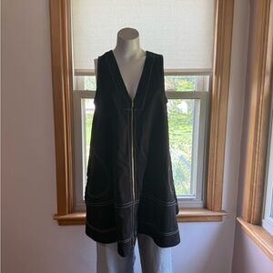 Black Sleeveless Zip-Up Dress